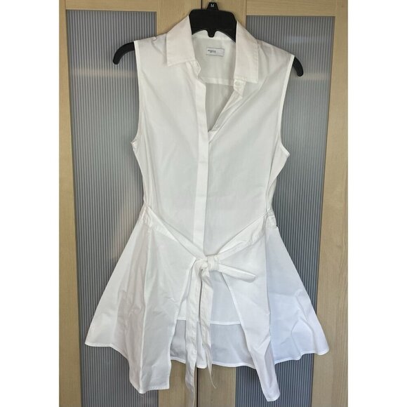ROSETTA GETTY Apron Wrap Cotton Shirt White Sz 6 Avantgarde Designer Minimalist - Picture 2 of 5